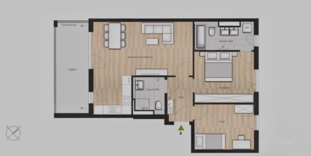 Prenájom bytu 3-izbový 79 m², Vaterstetten, Bavorsko Prenájom bytu 3-izbový 79 m², Vaterstetten, Bavorsko