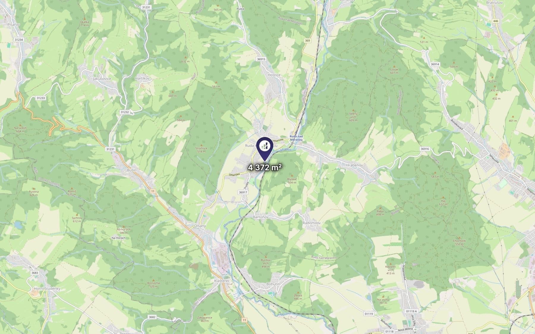Predaj pozemku 4.372 m², Ruda nad Moravou, Olomoucký kraj Predaj pozemku 4.372 m², Ruda nad Moravou, Olomoucký kraj