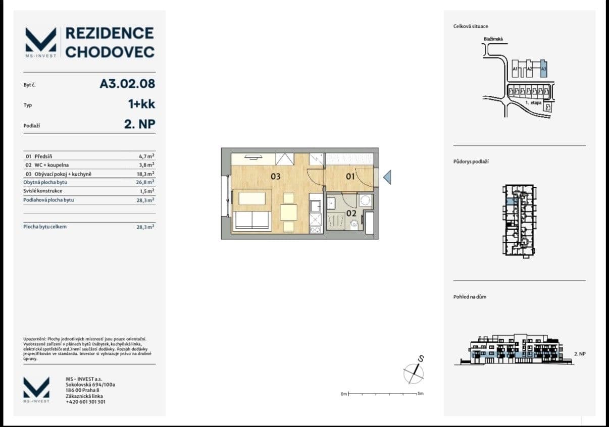 Prenájom bytu 1-izbový 28 m², Blažimská, Praha, Praha Prenájom bytu 1-izbový 28 m², Blažimská, Praha, Praha