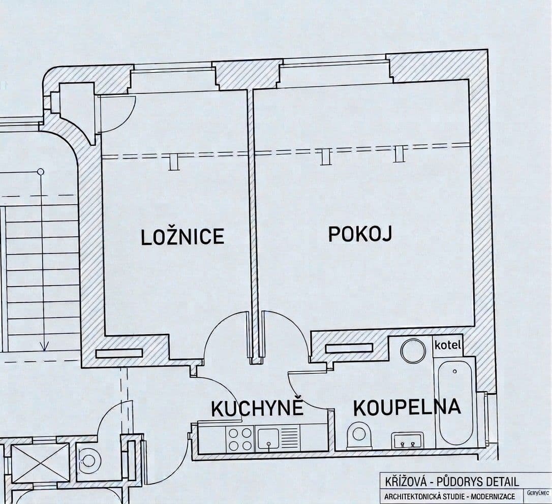 Prenájom bytu 2-izbový 42 m², Křížová, Praha, Praha Prenájom bytu 2-izbový 42 m², Křížová, Praha, Praha