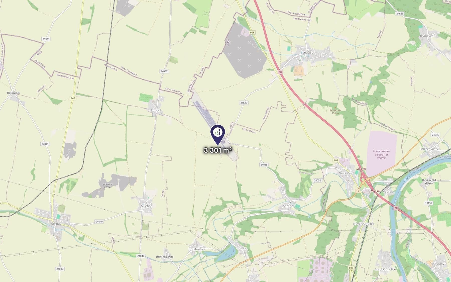 Predaj pozemku 3.301 m², Chržín, Středočeský kraj Predaj pozemku 3.301 m², Chržín, Středočeský kraj