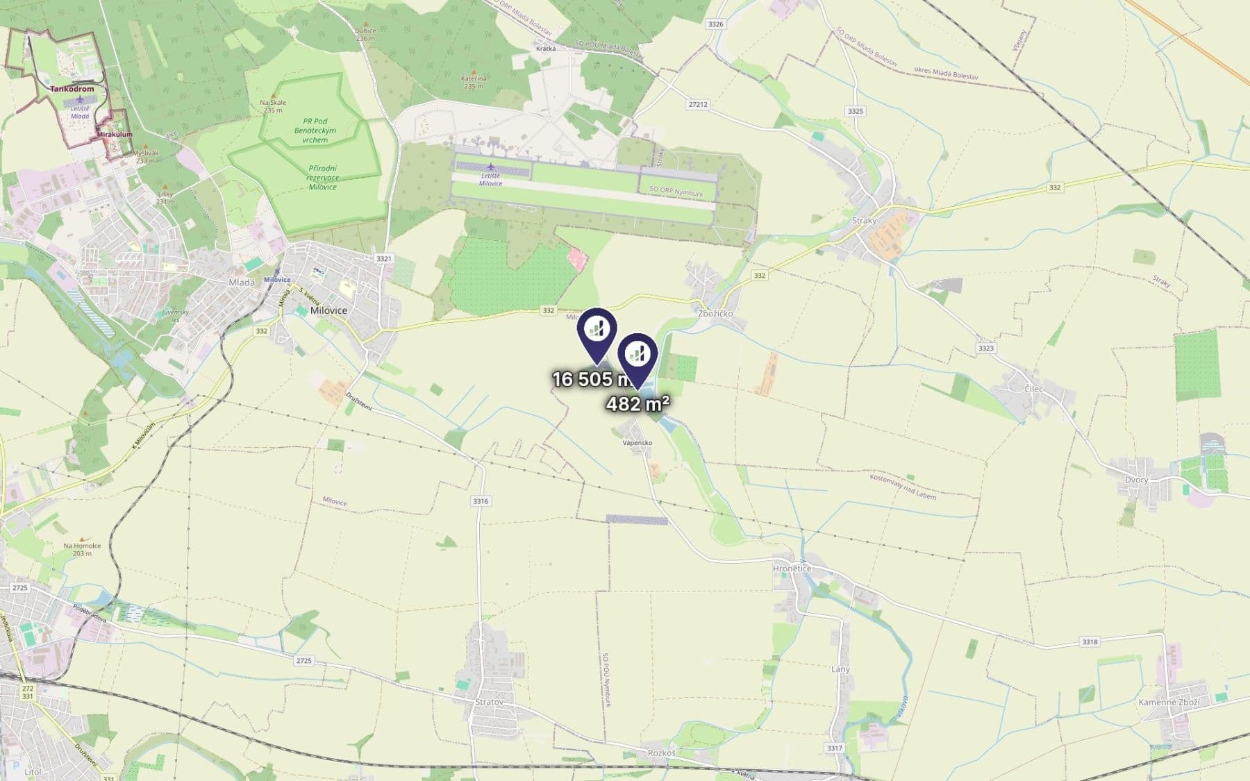 Predaj pozemku 16.987 m², Kostomlaty nad Labem, Středočeský kraj Predaj pozemku 16.987 m², Kostomlaty nad Labem, Středočeský kraj
