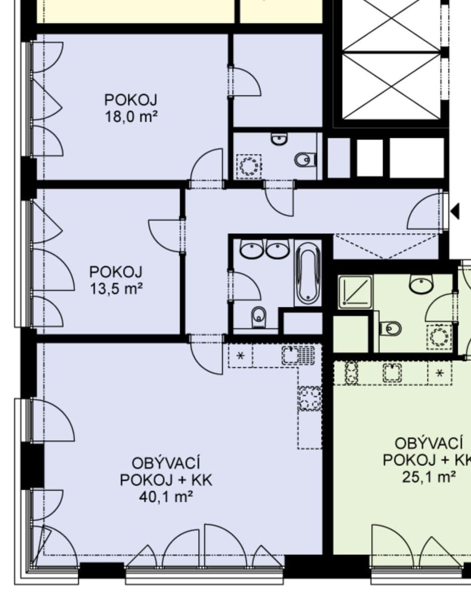 Prenájom bytu 3-izbový 101 m², Olšanská, Praha, Praha Prenájom bytu 3-izbový 101 m², Olšanská, Praha, Praha