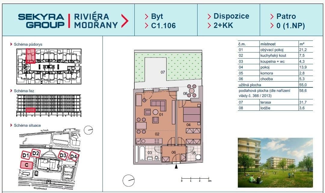 Prenájom bytu 2-izbový 59 m², Vrátnická, Praha, Praha Prenájom bytu 2-izbový 59 m², Vrátnická, Praha, Praha