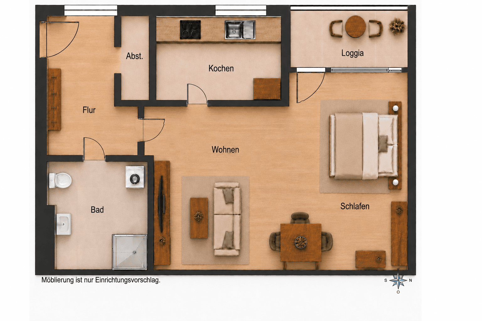 Predaj bytu 1-izbový 44 m², Pallingerstraße 3, Traunreut, Bavorsko Predaj bytu 1-izbový 44 m², Pallingerstraße 3, Traunreut, Bavorsko