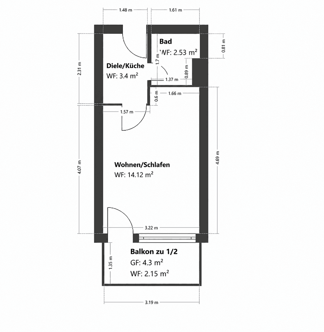 Predaj bytu 1-izbový 24 m², München, Bavorsko Predaj bytu 1-izbový 24 m², München, Bavorsko