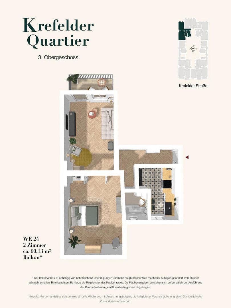 Predaj bytu 2-izbový 60 m², Krefelder Straße 3, Berlin, Berlín Predaj bytu 2-izbový 60 m², Krefelder Straße 3, Berlin, Berlín