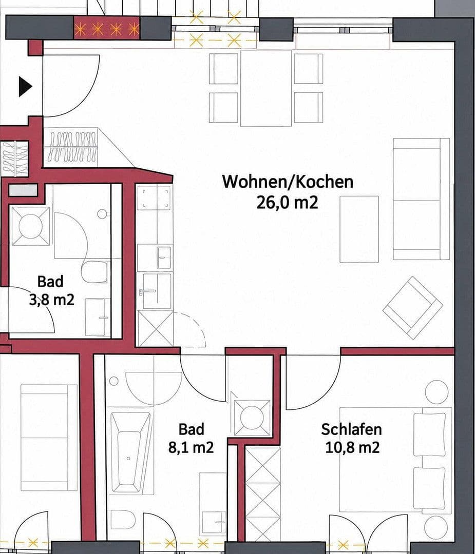 Prenájom bytu 1-izbový 46 m², Augsburger Straße 2, Mering, Bavorsko Prenájom bytu 1-izbový 46 m², Augsburger Straße 2, Mering, Bavorsko