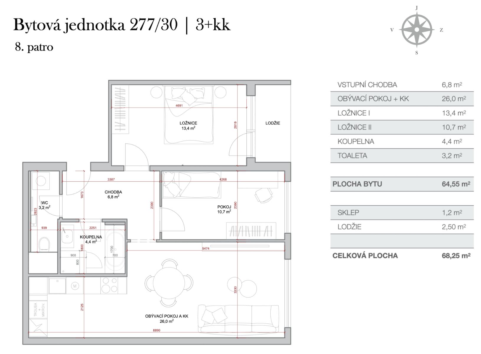 Predaj bytu 3-izbový 69 m², Rezlerova, Praha, Praha Predaj bytu 3-izbový 69 m², Rezlerova, Praha, Praha