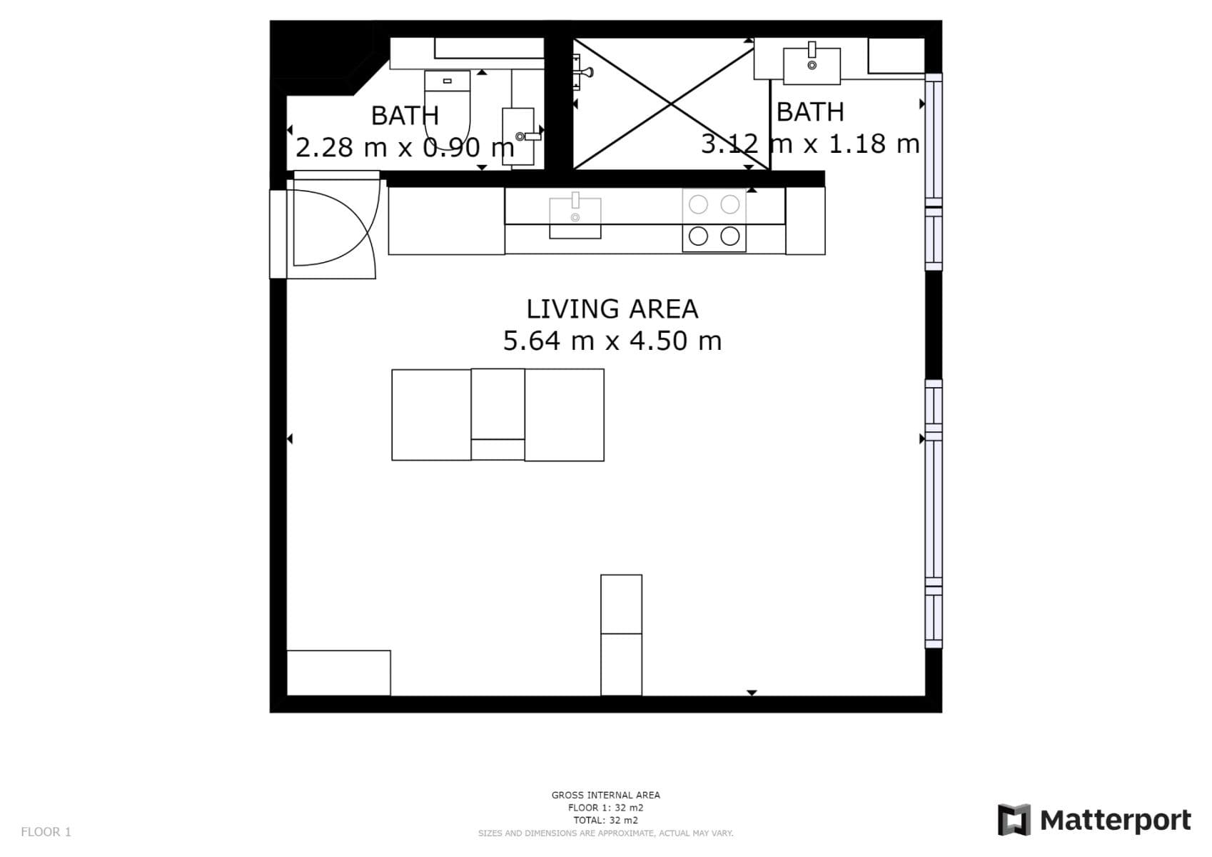 Prenájom bytu 1-izbový 31 m², Topolová, Praha, Praha Prenájom bytu 1-izbový 31 m², Topolová, Praha, Praha