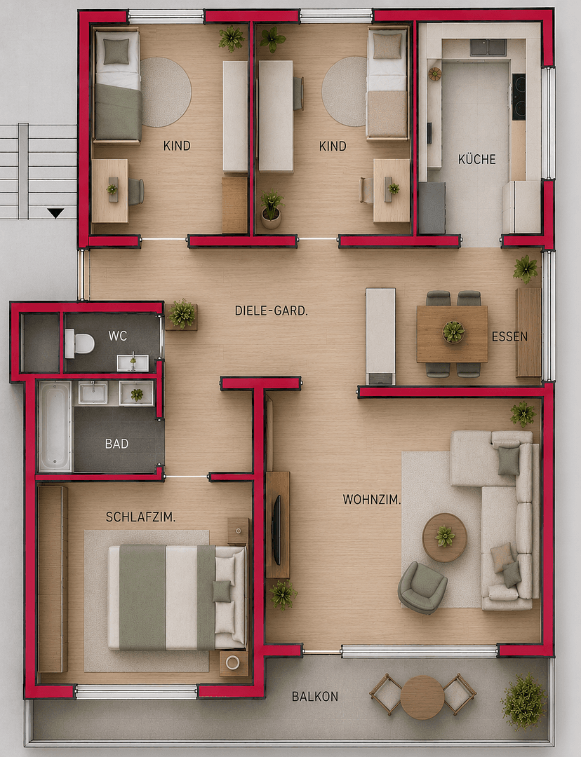 Prenájom bytu 4-izbový 104 m², Sindelfingen, Bádensko-Wurttembersko Prenájom bytu 4-izbový 104 m², Sindelfingen, Bádensko-Wurttembersko