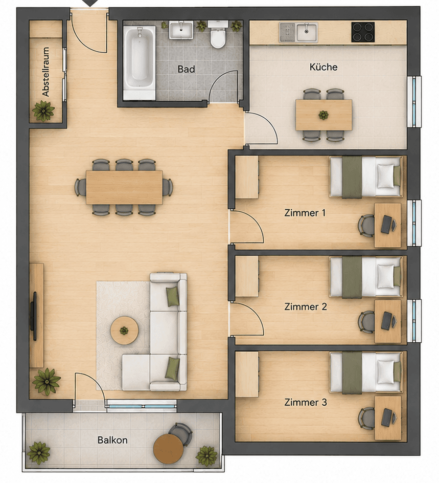 Prenájom bytu 4-izbový 85 m², Max-Planck-Straße, Frankfurt Nieder-Eschbach, Hesensko Prenájom bytu 4-izbový 85 m², Max-Planck-Straße, Frankfurt Nieder-Eschbach, Hesensko