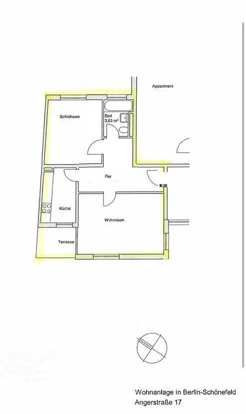 Prenájom bytu 2-izbový 58 m², Angerstraße 17, Schönefeld, Brandenbursko Prenájom bytu 2-izbový 58 m², Angerstraße 17, Schönefeld, Brandenbursko