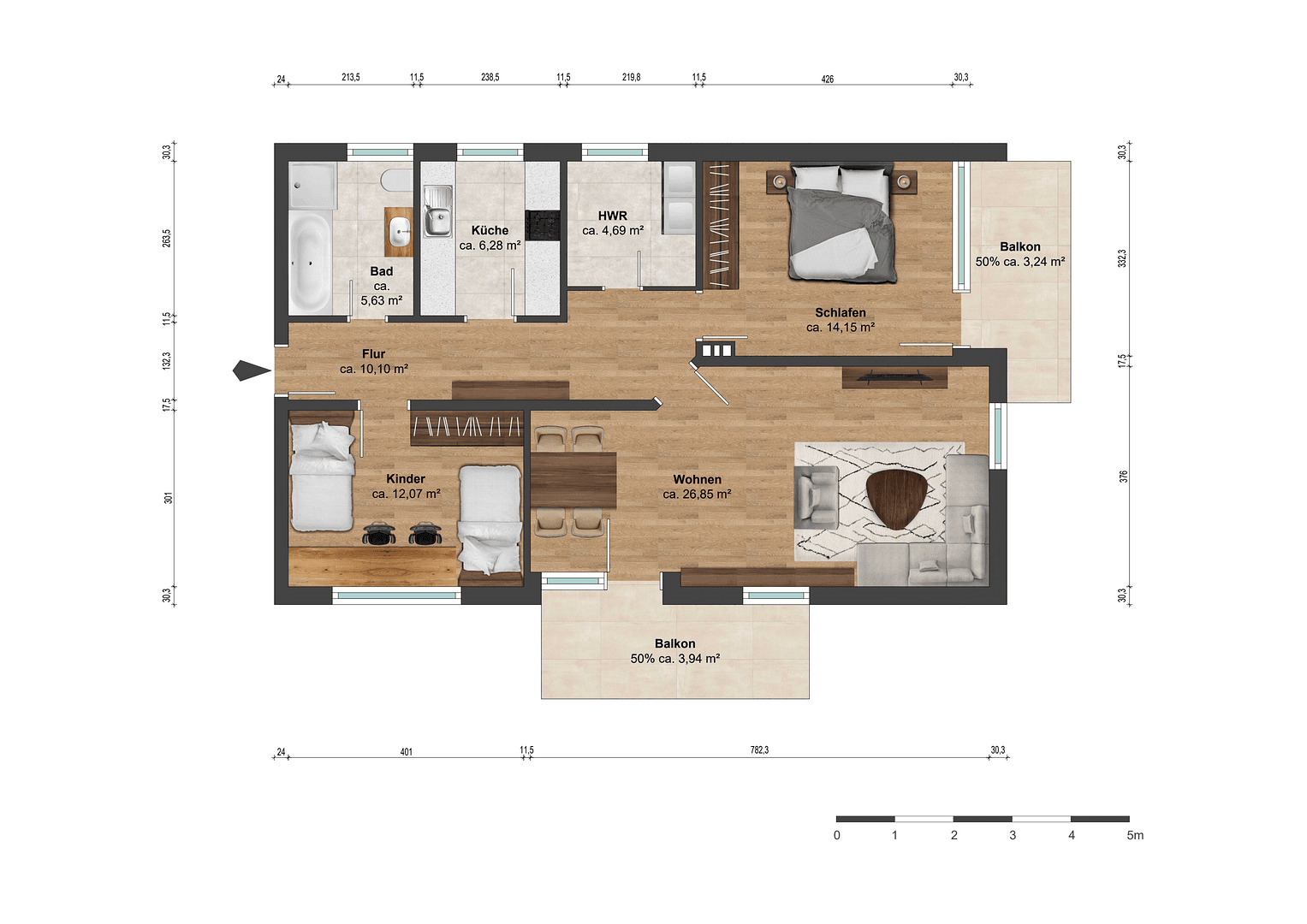 Predaj bytu 3-izbový 81 m², Braunschweig, Dolné Sasko Predaj bytu 3-izbový 81 m², Braunschweig, Dolné Sasko