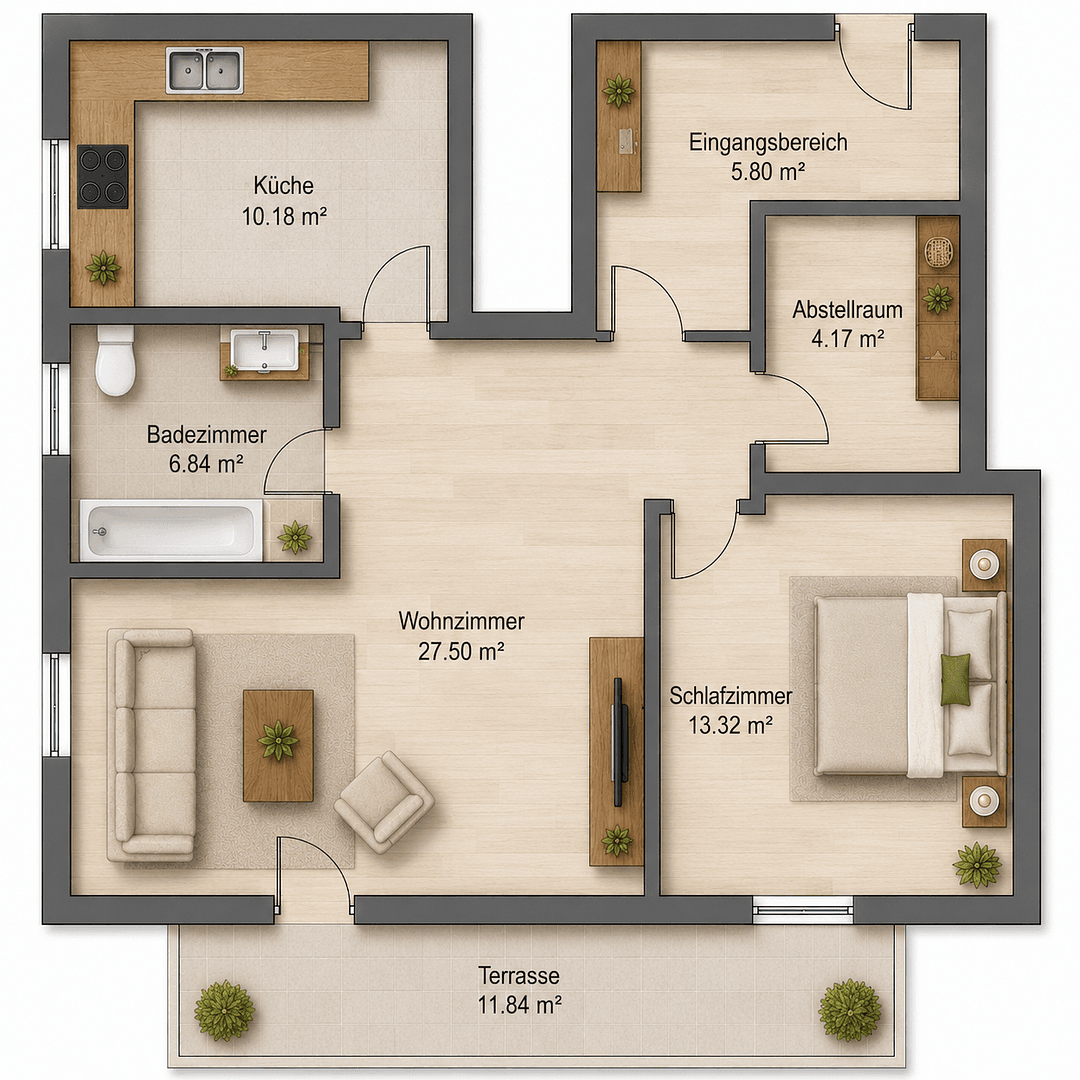 Prenájom bytu 3-izbový 73 m², Hauptstraße 4c, Cossebaude, Sasko Prenájom bytu 3-izbový 73 m², Hauptstraße 4c, Cossebaude, Sasko