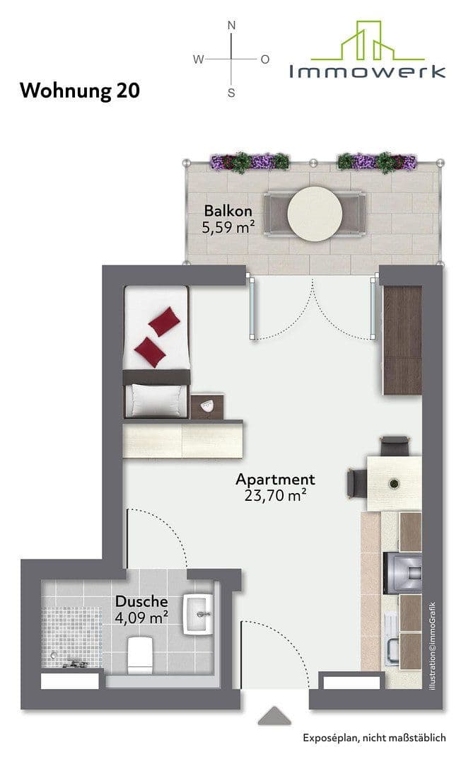 Predaj bytu 1-izbový 30 m², Geigenbauerstraße 24-26, Füssen, Bavorsko Predaj bytu 1-izbový 30 m², Geigenbauerstraße 24-26, Füssen, Bavorsko