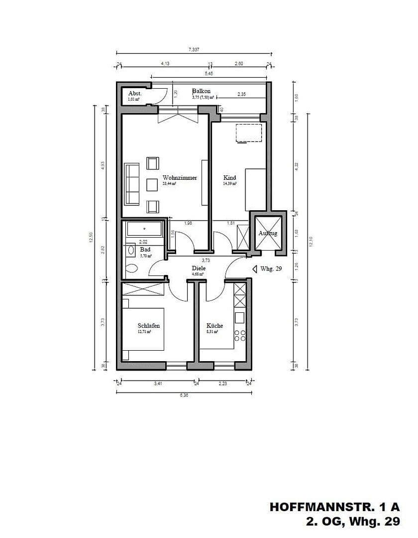 Prenájom bytu 3-izbový 74 m², Hoffmannstr. 1A, Berlin, Berlín Prenájom bytu 3-izbový 74 m², Hoffmannstr. 1A, Berlin, Berlín