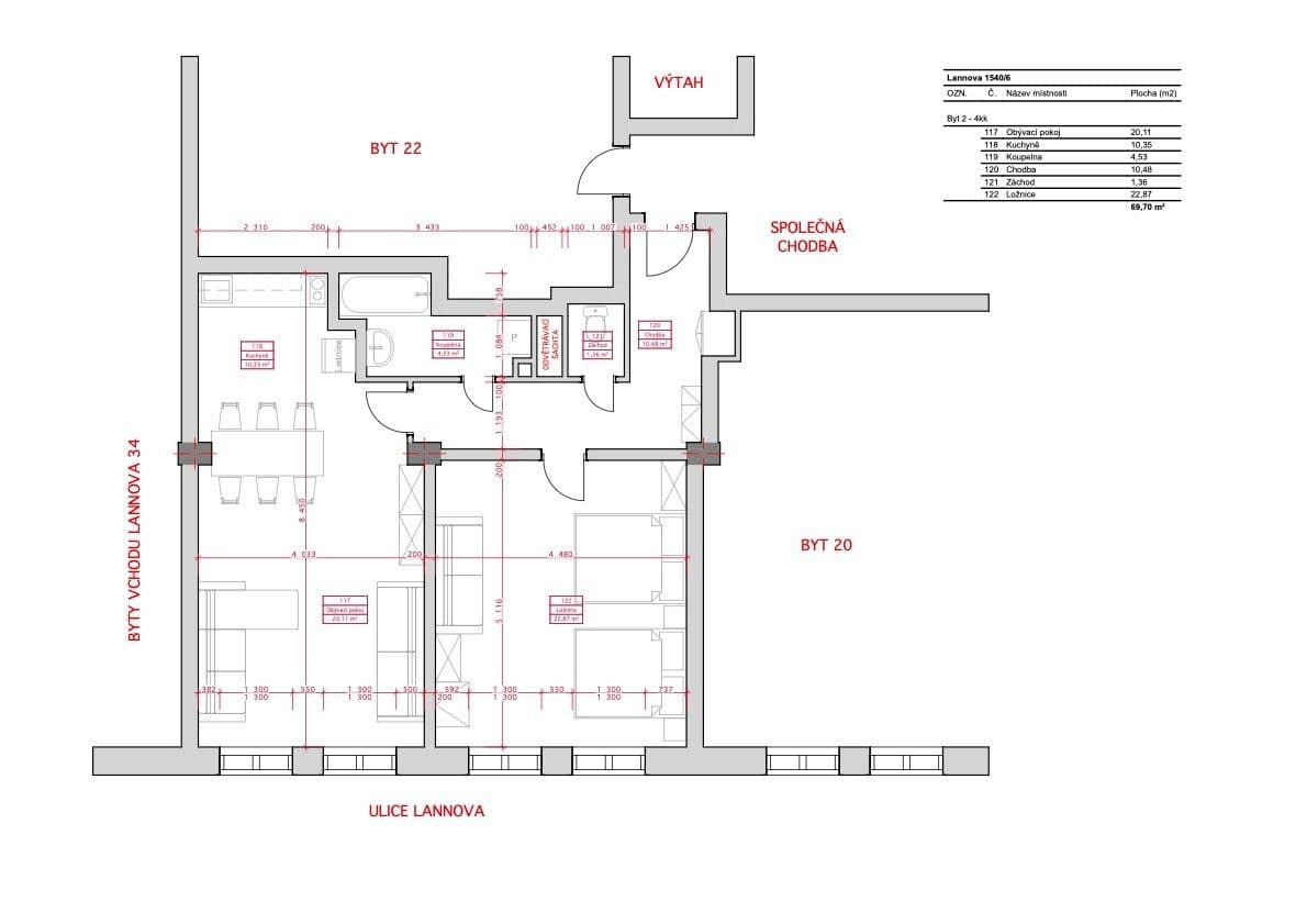 Predaj bytu 2-izbový 69 m², Lannova, Praha, Praha Predaj bytu 2-izbový 69 m², Lannova, Praha, Praha