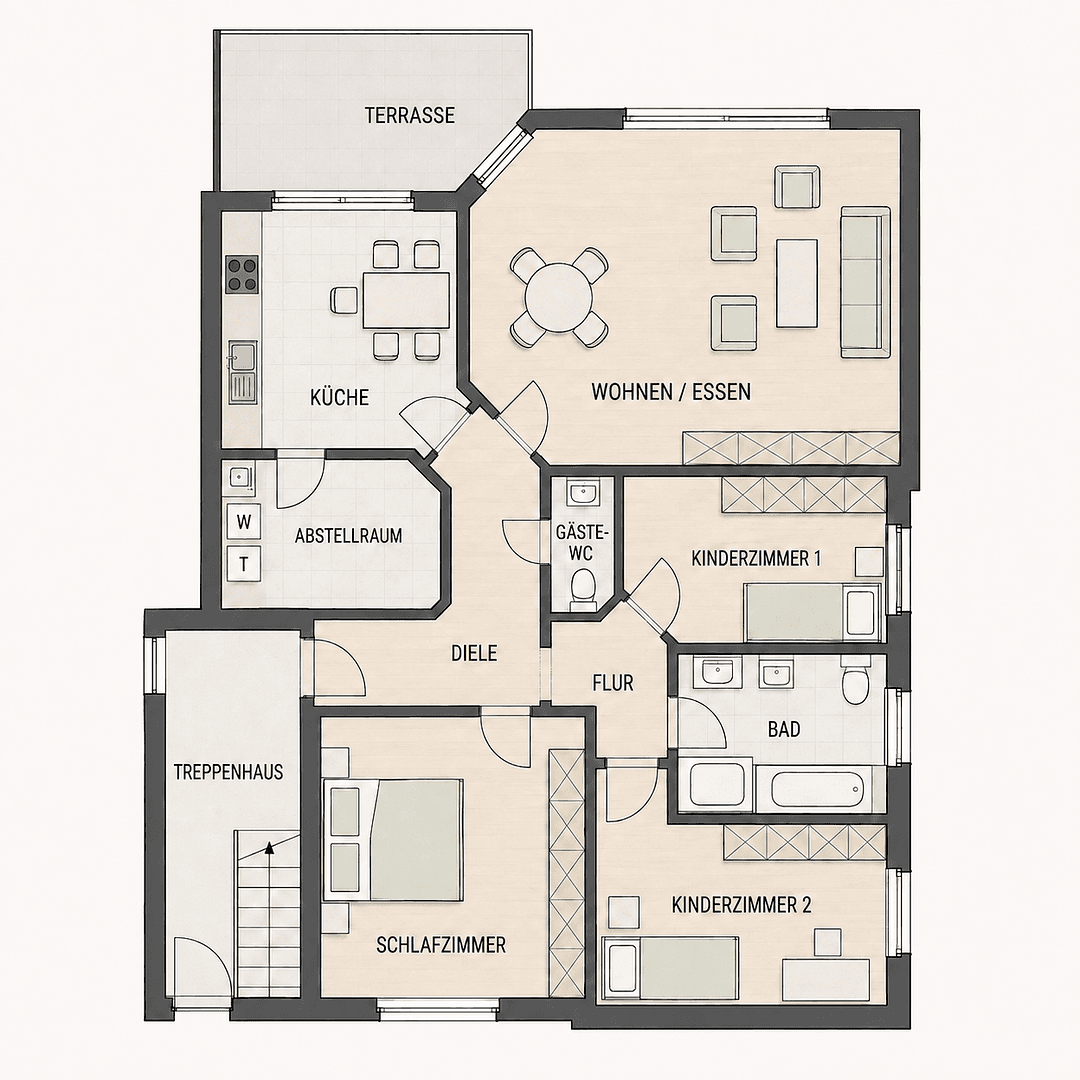 Prenájom bytu 4-izbový 106 m², Diepholz, Dolné Sasko Prenájom bytu 4-izbový 106 m², Diepholz, Dolné Sasko