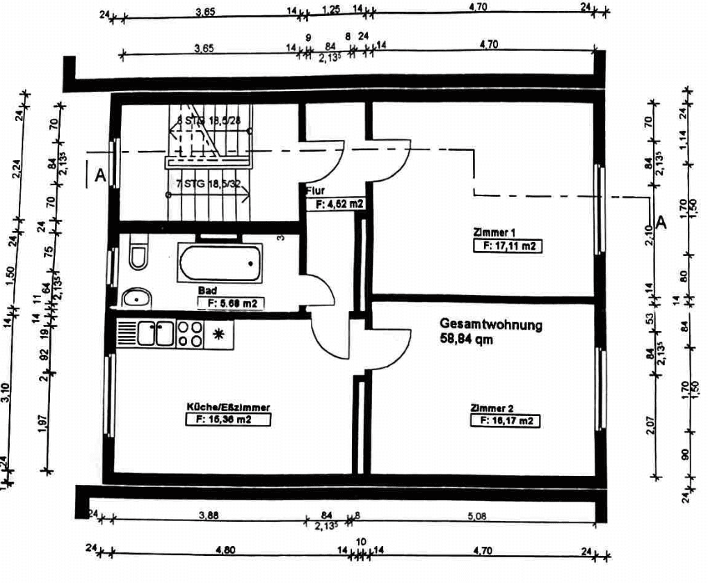 Prenájom bytu 2-izbový 59 m², Hubertusstraße 37, Aachen, Severné Porýnie - Westfálsko Prenájom bytu 2-izbový 59 m², Hubertusstraße 37, Aachen, Severné Porýnie - Westfálsko