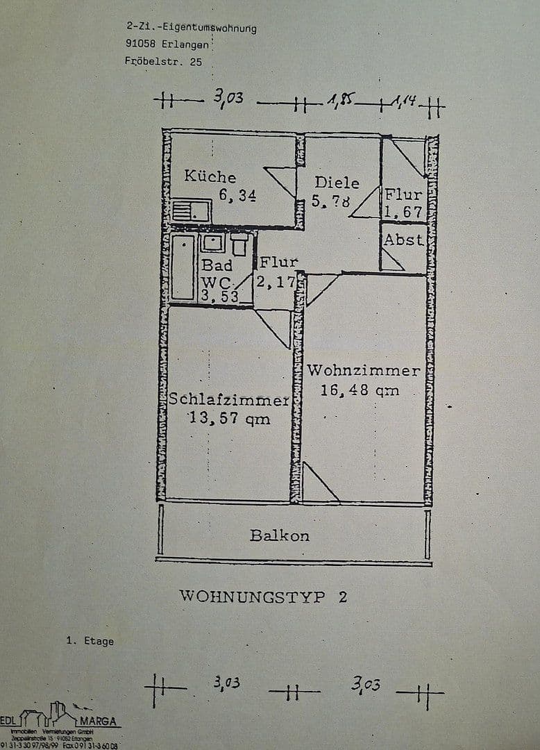 Predaj bytu 2-izbový 55 m², Erlangen, Bavorsko Predaj bytu 2-izbový 55 m², Erlangen, Bavorsko