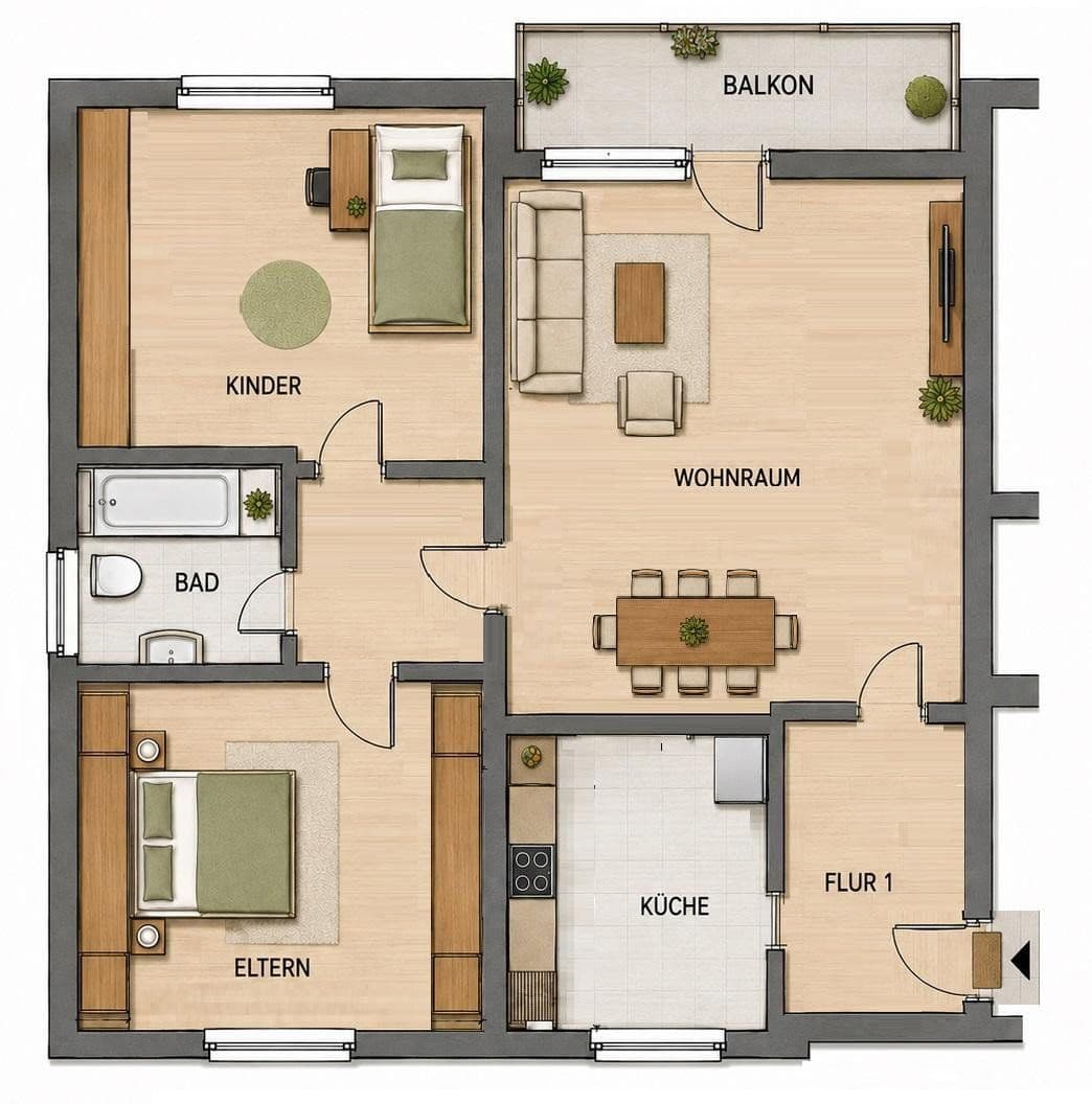 Predaj bytu 3-izbový 66 m², Ahornstr. 6, Unna, Severné Porýnie - Westfálsko Predaj bytu 3-izbový 66 m², Ahornstr. 6, Unna, Severné Porýnie - Westfálsko