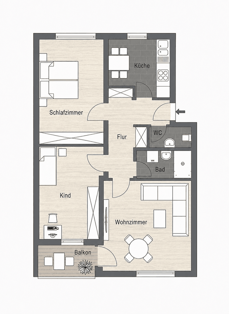 Predaj bytu 3-izbový 77 m², Neu-Ulm, Bavorsko Predaj bytu 3-izbový 77 m², Neu-Ulm, Bavorsko
