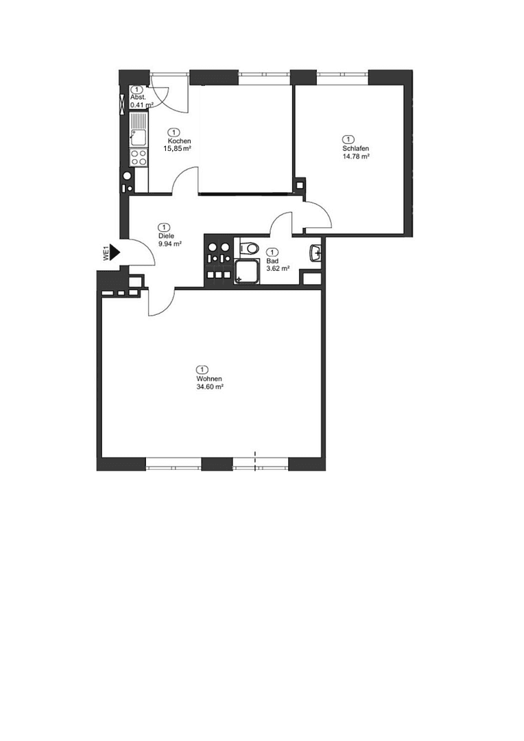 Prenájom bytu 2-izbový 78 m², Liebigstr 24, Düsseldorf, Severné Porýnie - Westfálsko Prenájom bytu 2-izbový 78 m², Liebigstr 24, Düsseldorf, Severné Porýnie - Westfálsko