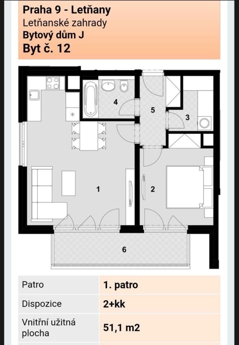 Prenájom bytu 2-izbový 52 m², Štanderova, Praha, Praha Prenájom bytu 2-izbový 52 m², Štanderova, Praha, Praha