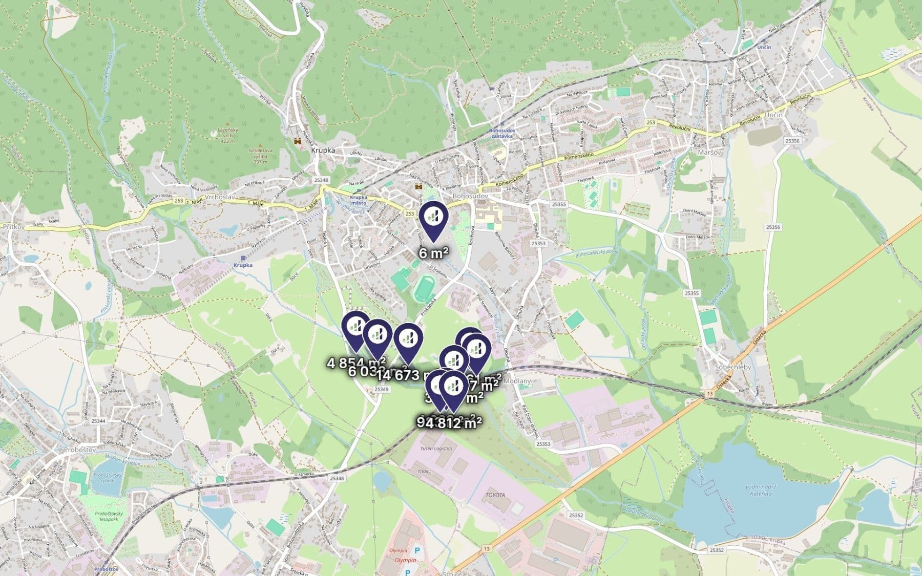 Predaj pozemku 54.987 m², Krupka, Ústecký kraj Predaj pozemku 54.987 m², Krupka, Ústecký kraj