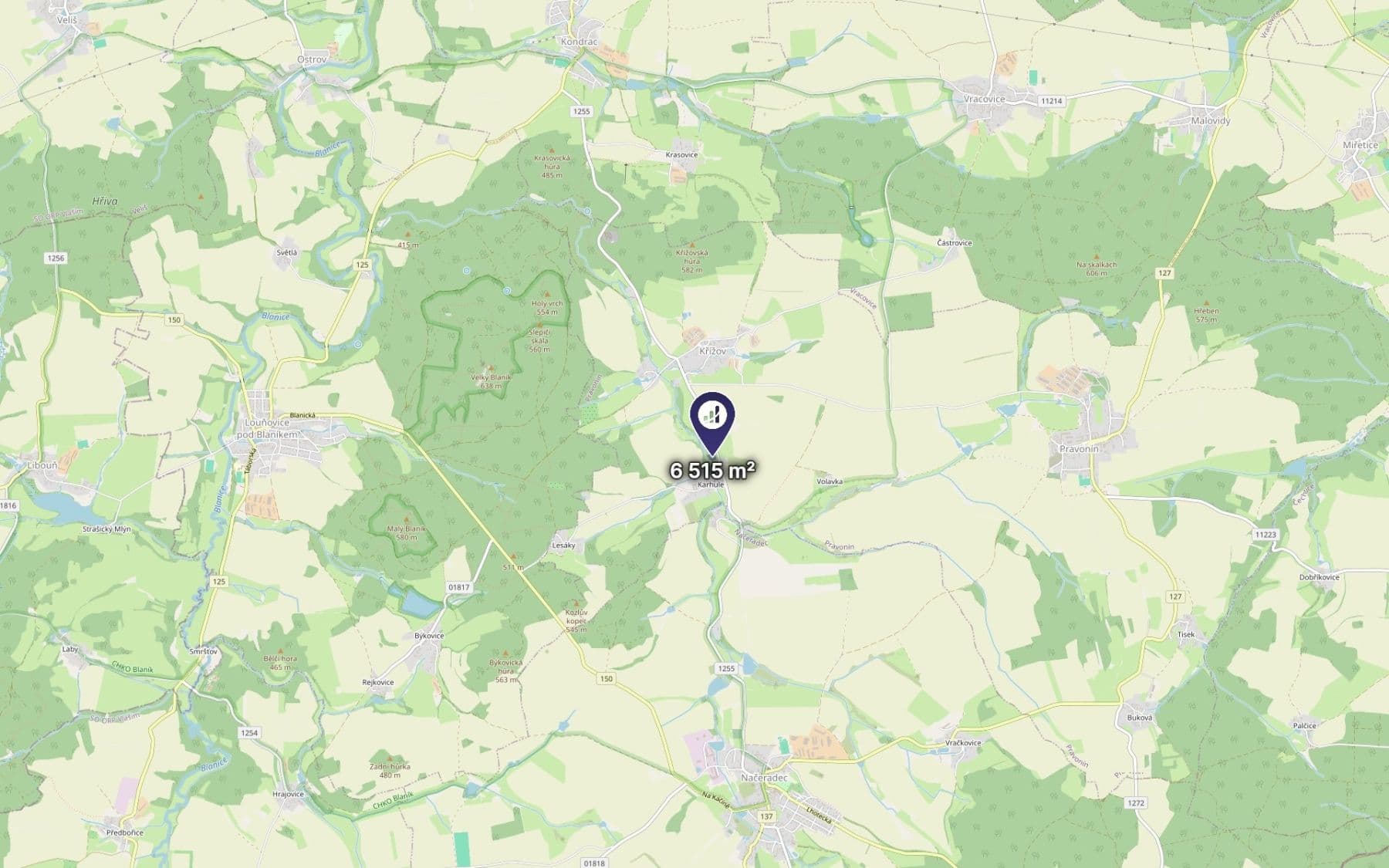 Predaj pozemku 6.515 m², Pravonín, Středočeský kraj Predaj pozemku 6.515 m², Pravonín, Středočeský kraj
