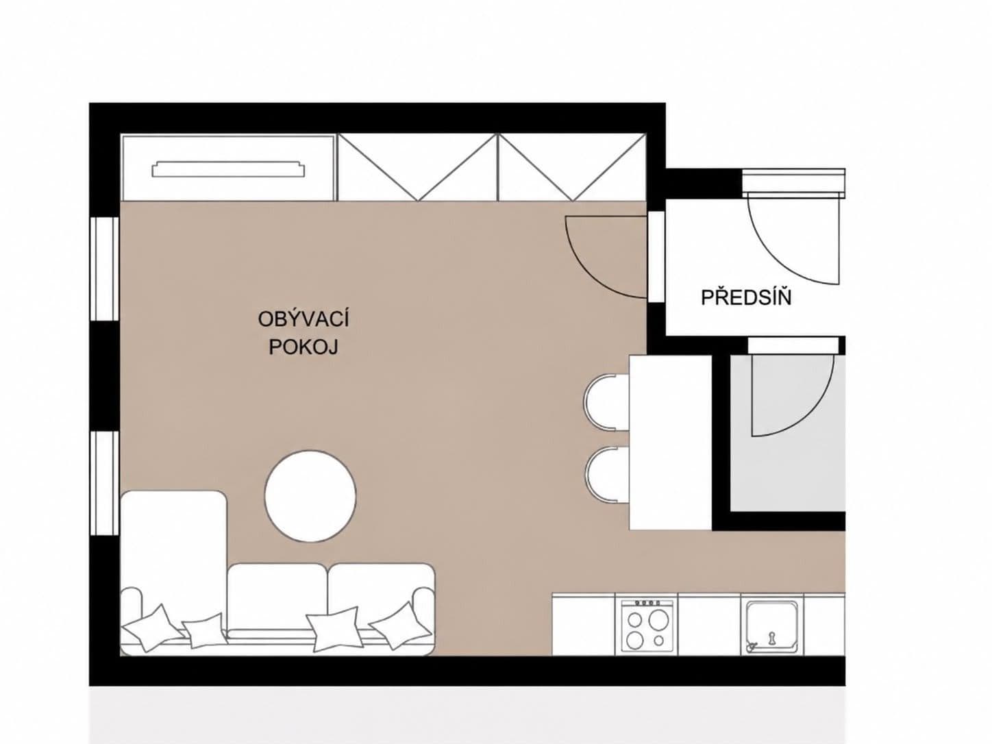 Prenájom bytu 1-izbový 30 m², Jeronýmova, Praha, Praha Prenájom bytu 1-izbový 30 m², Jeronýmova, Praha, Praha