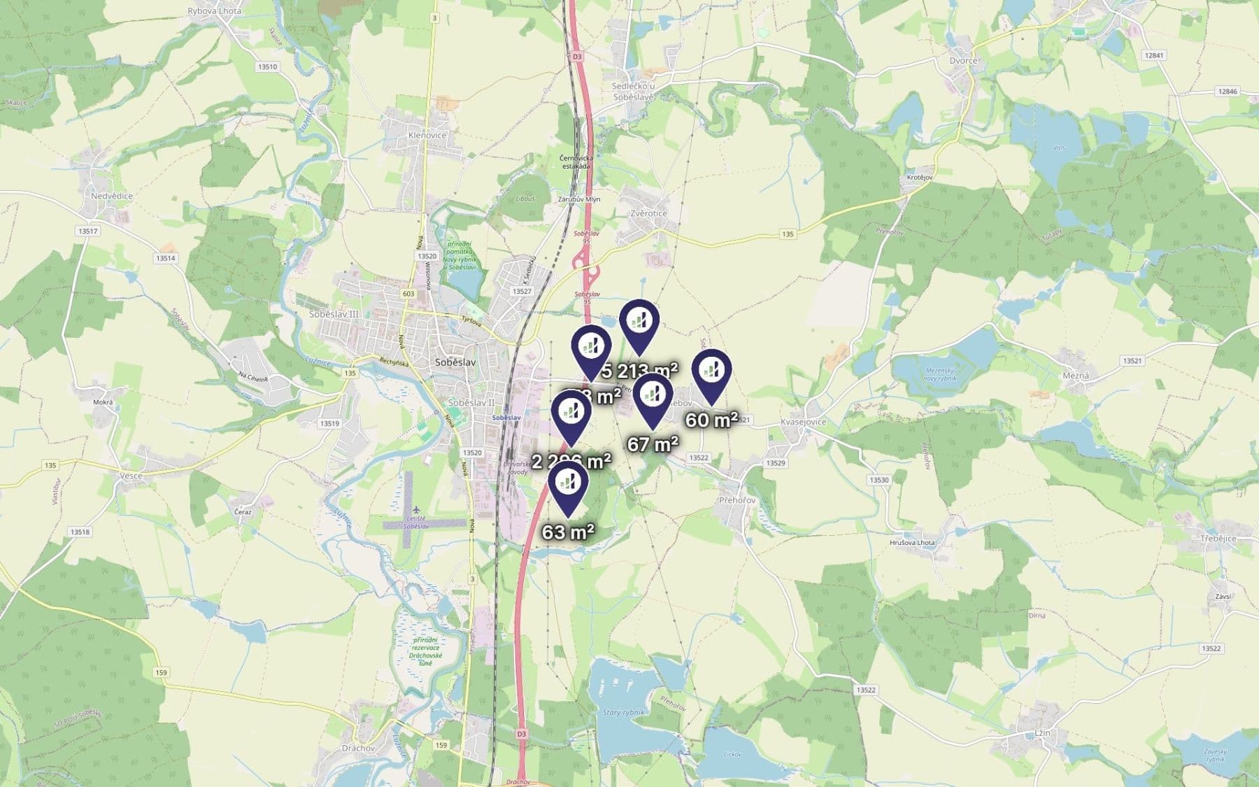 Predaj pozemku 7.877 m², Soběslav, Jihočeský kraj Predaj pozemku 7.877 m², Soběslav, Jihočeský kraj