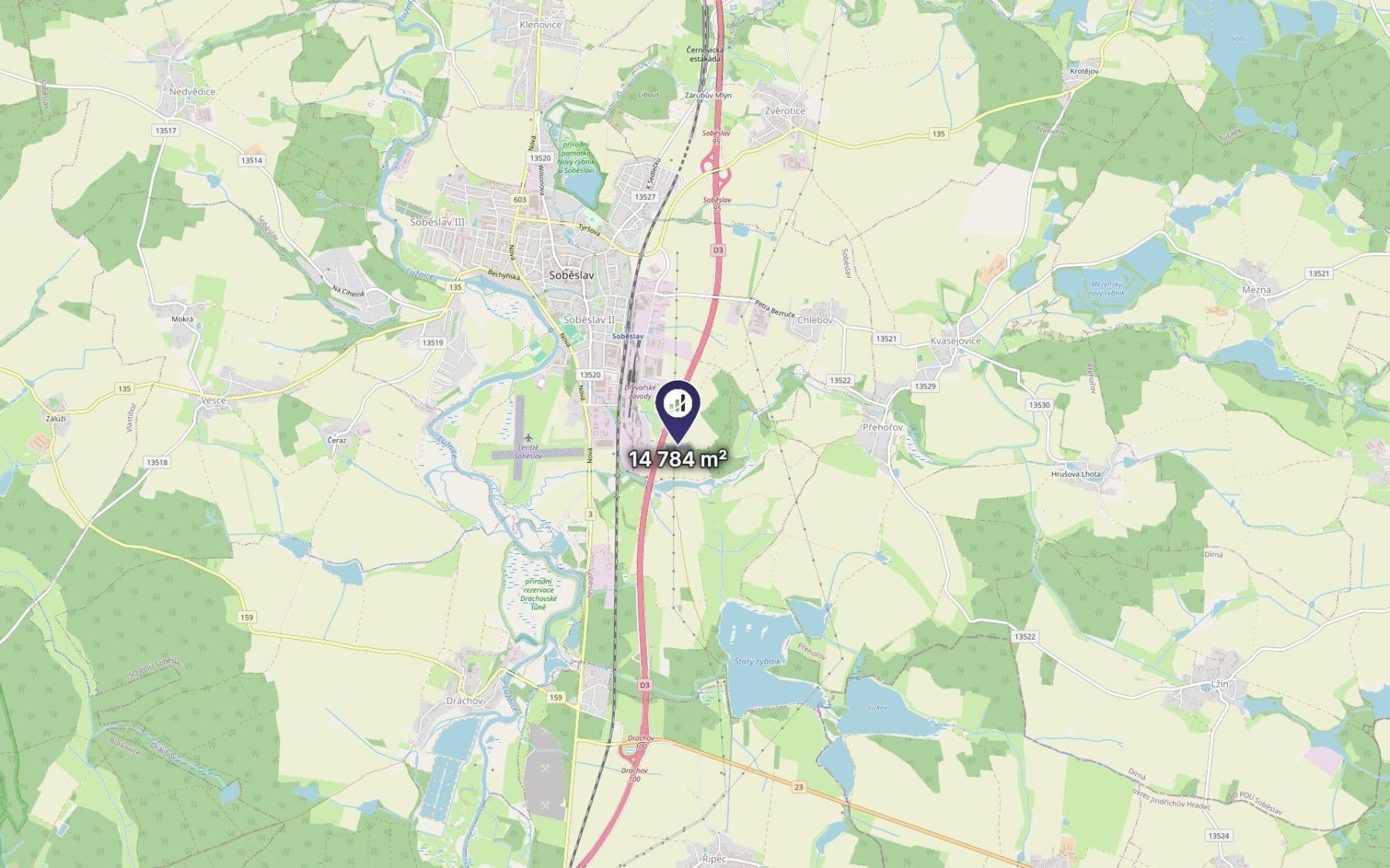 Predaj pozemku 14.784 m², Soběslav, Jihočeský kraj Predaj pozemku 14.784 m², Soběslav, Jihočeský kraj