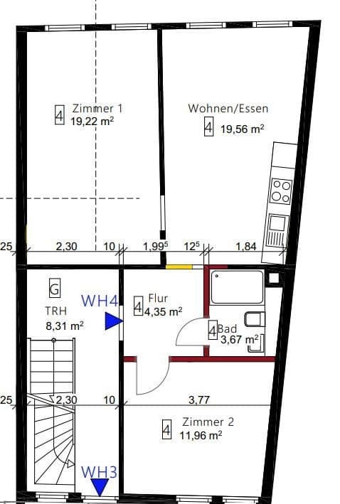 Prenájom bytu 3-izbový 62 m², Haupstraße 21, Bad Wimpfen, Bádensko-Wurttembersko Prenájom bytu 3-izbový 62 m², Haupstraße 21, Bad Wimpfen, Bádensko-Wurttembersko