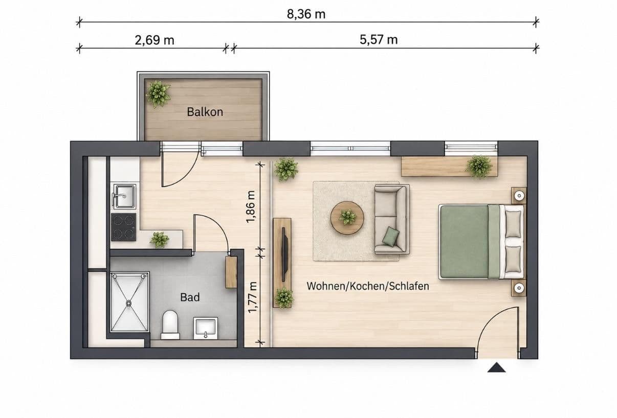 Prenájom bytu 1-izbový 34 m², Berlin, Berlín Prenájom bytu 1-izbový 34 m², Berlin, Berlín