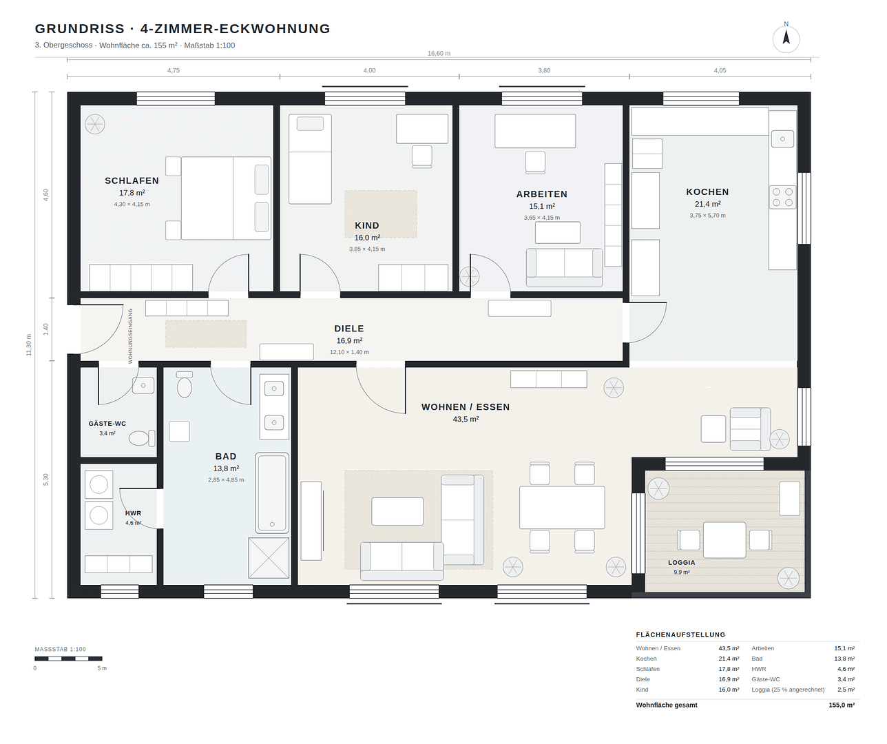 Prenájom bytu 4-izbový 155 m², Tunnelstraße 49, Berlin, Berlín Prenájom bytu 4-izbový 155 m², Tunnelstraße 49, Berlin, Berlín