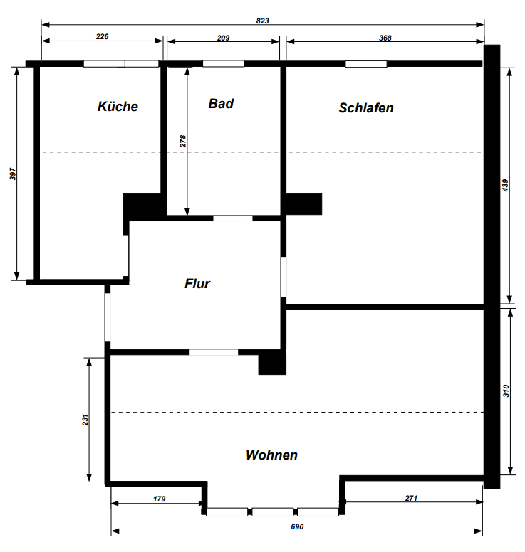 Prenájom bytu 2-izbový 50 m², Wiprechtstraße 38, Borna, Sasko Prenájom bytu 2-izbový 50 m², Wiprechtstraße 38, Borna, Sasko