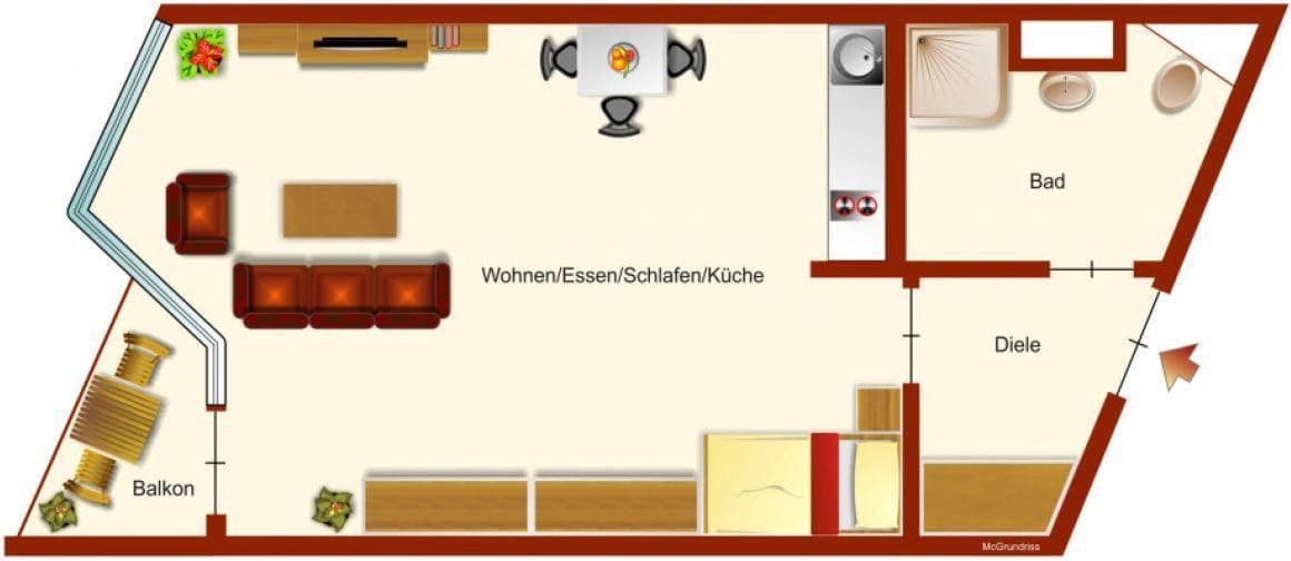 Prenájom bytu 1-izbový 30 m², Zähringerstraße 47, Karlsruhe, Bádensko-Wurttembersko Prenájom bytu 1-izbový 30 m², Zähringerstraße 47, Karlsruhe, Bádensko-Wurttembersko