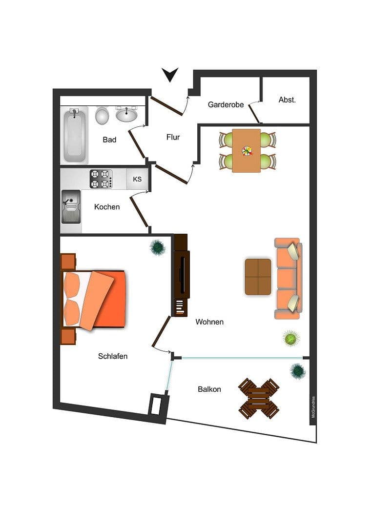 Predaj bytu 2-izbový 54 m², Augsburg, Bavorsko Predaj bytu 2-izbový 54 m², Augsburg, Bavorsko