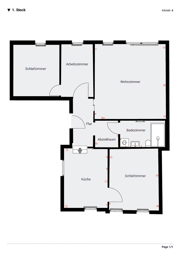 Prenájom bytu 4-izbový 93 m², Petersstraße 3, Weida, Durínsko Prenájom bytu 4-izbový 93 m², Petersstraße 3, Weida, Durínsko