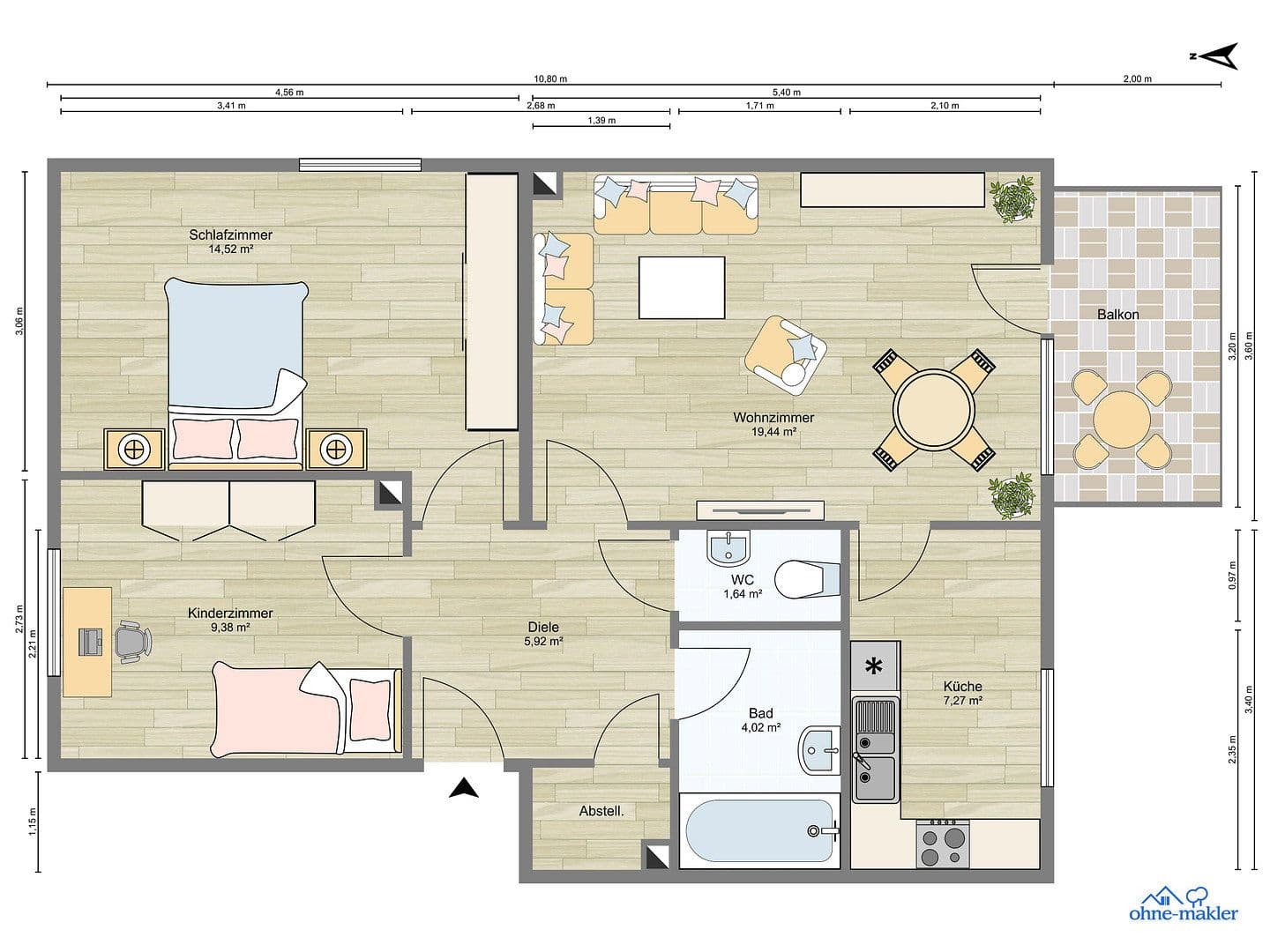 Predaj bytu 3-izbový 65 m², Pirolstr. 3b, Augsburg, Bavorsko Predaj bytu 3-izbový 65 m², Pirolstr. 3b, Augsburg, Bavorsko