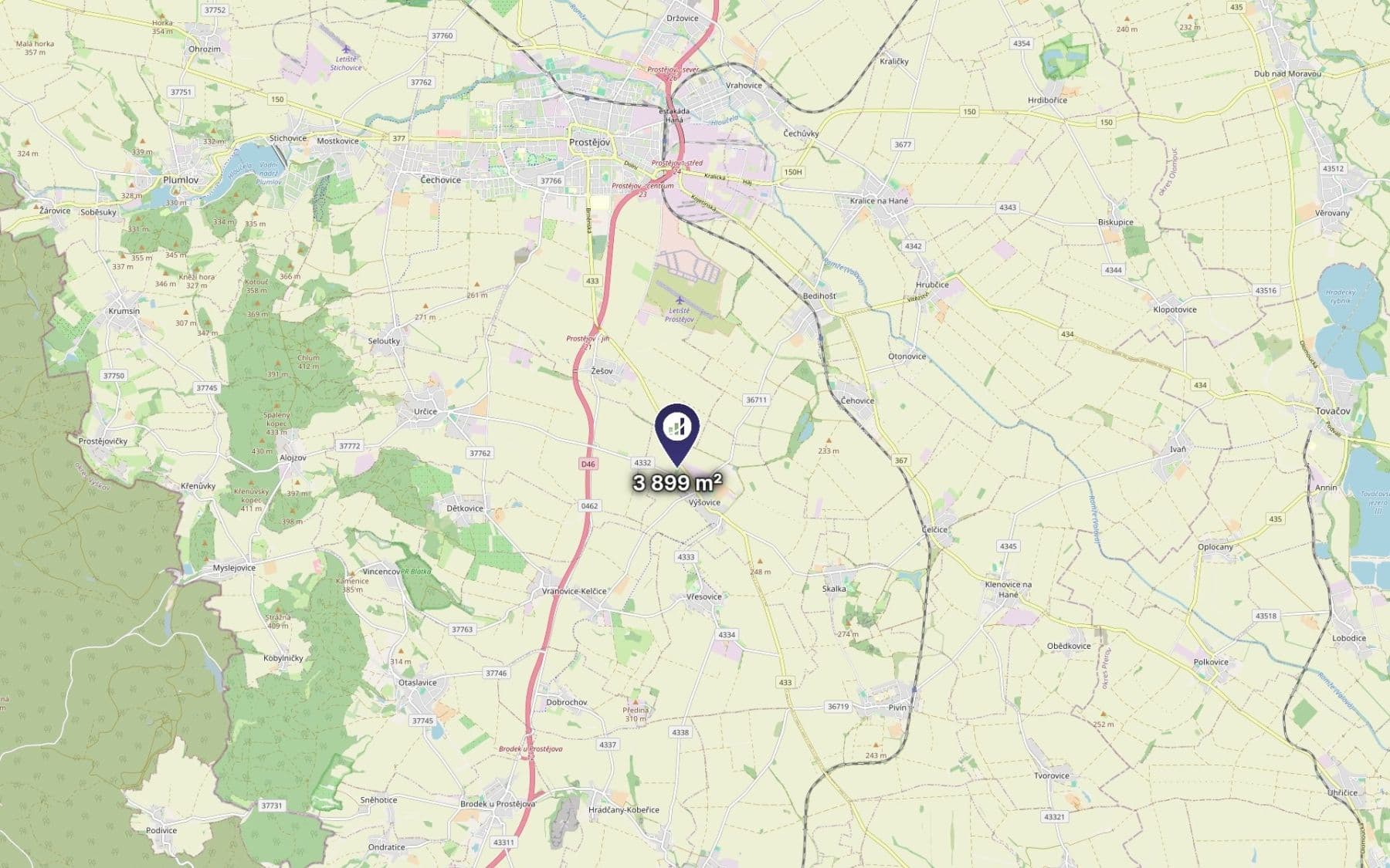 Predaj pozemku 1.300 m², Výšovice, Olomoucký kraj Predaj pozemku 1.300 m², Výšovice, Olomoucký kraj