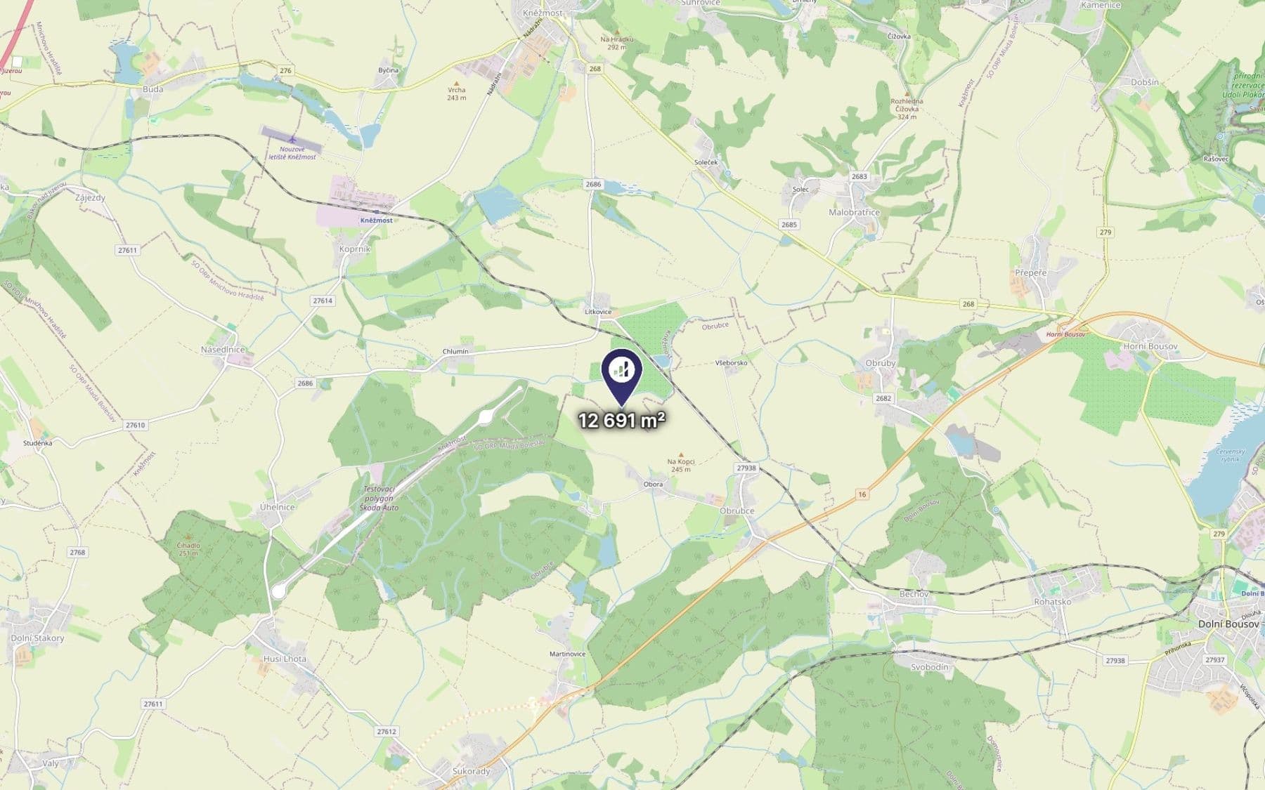 Predaj pozemku 12.691 m², Kněžmost, Středočeský kraj Predaj pozemku 12.691 m², Kněžmost, Středočeský kraj