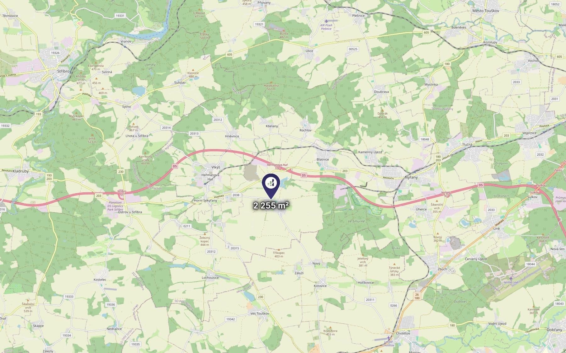 Predaj pozemku 2.255 m², Přehýšov, Plzeňský kraj Predaj pozemku 2.255 m², Přehýšov, Plzeňský kraj