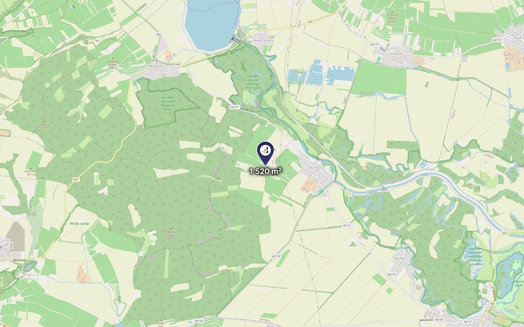 Predaj pozemku 1.520 m², Bulhary, Jihomoravský kraj Predaj pozemku 1.520 m², Bulhary, Jihomoravský kraj