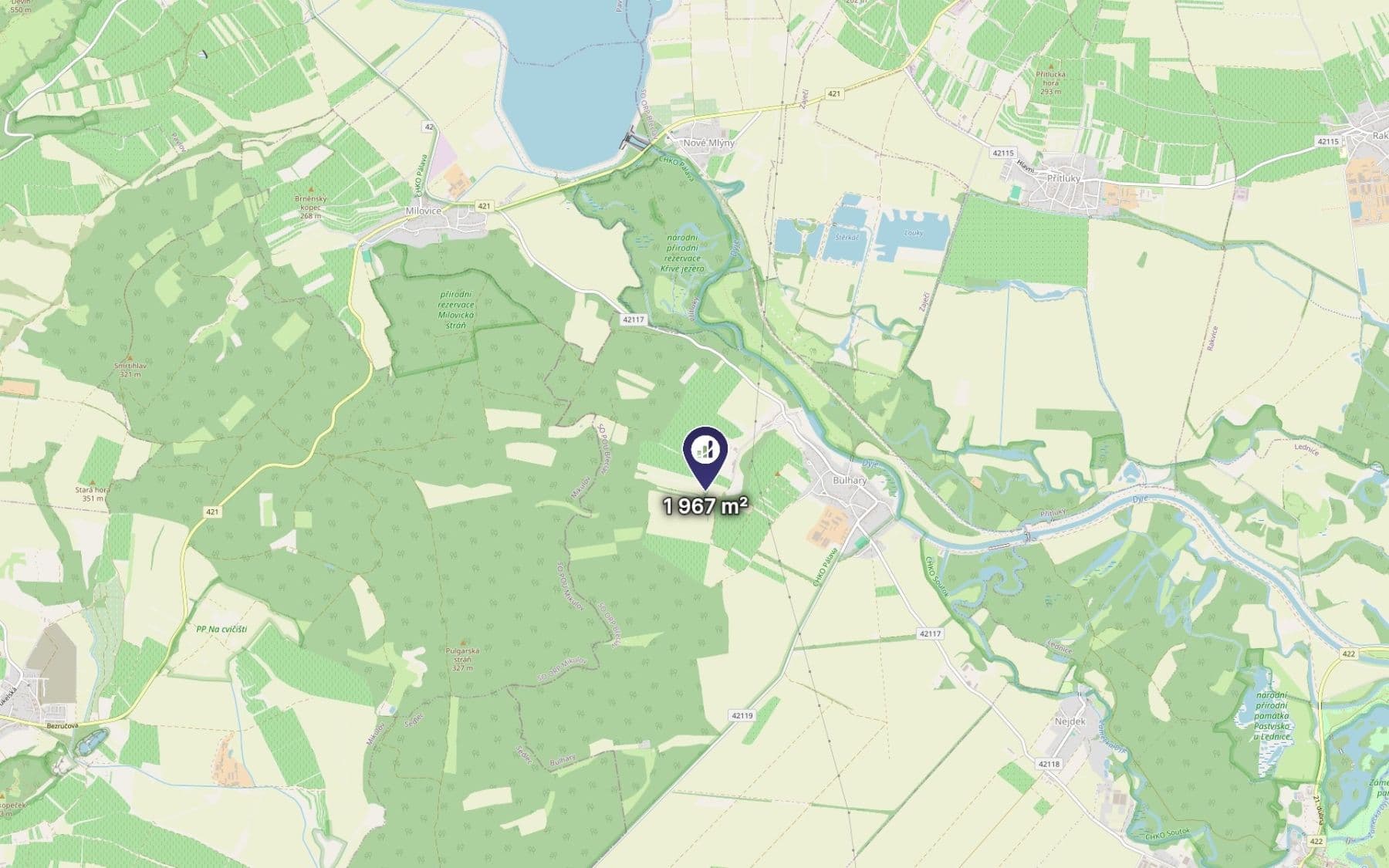 Predaj pozemku 1.967 m², Bulhary, Jihomoravský kraj Predaj pozemku 1.967 m², Bulhary, Jihomoravský kraj