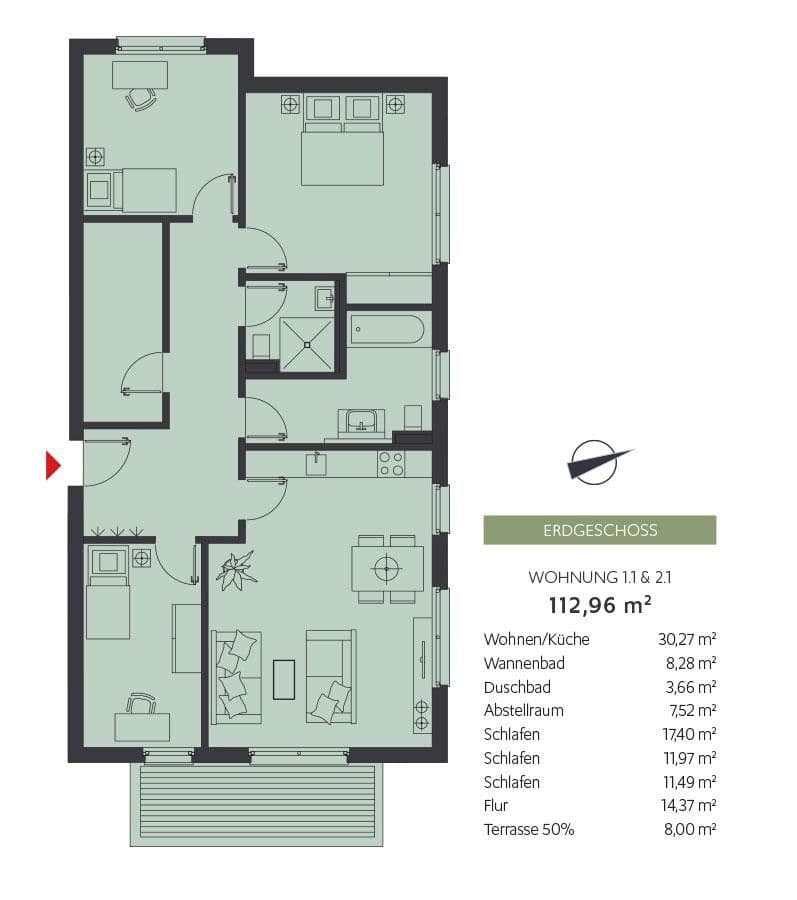 Predaj bytu 4-izbový 113 m², Straße am Berg 19, Bentwisch, Meklenbursko-Predpomoransko Predaj bytu 4-izbový 113 m², Straße am Berg 19, Bentwisch, Meklenbursko-Predpomoransko