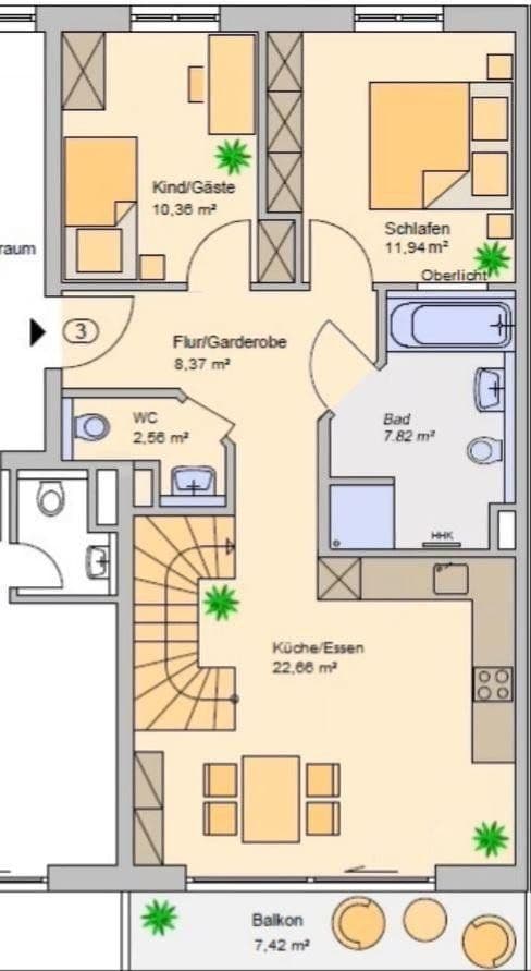 Predaj bytu 3-izbový 100 m², Lechrainstraße, Augsburg, Bavorsko Predaj bytu 3-izbový 100 m², Lechrainstraße, Augsburg, Bavorsko