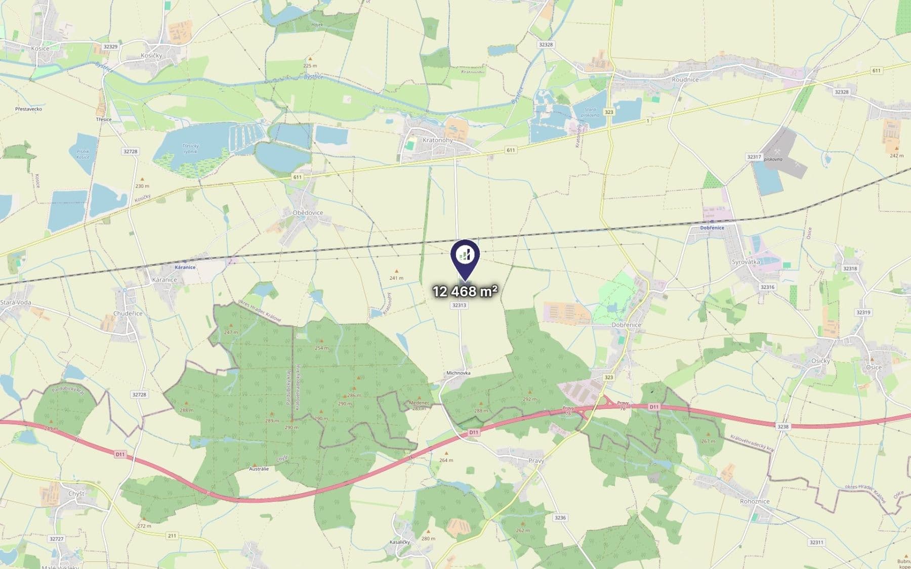 Predaj pozemku 2.771 m², Kratonohy, Královéhradecký kraj Predaj pozemku 2.771 m², Kratonohy, Královéhradecký kraj